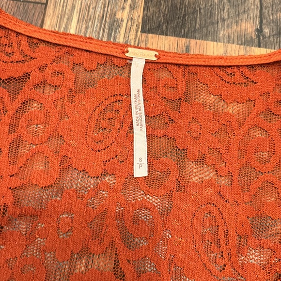 Free People Lace Dress Spanish Chestnut Brown M bohemian - Picture 4 of 4
